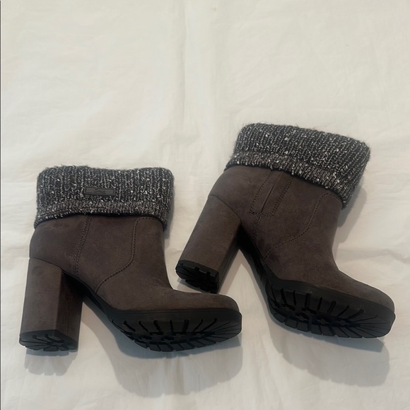 Sam Edelman Shoes - Sam Edelman Stylish Gray Ankle Boots with Knit Cuff 7.5